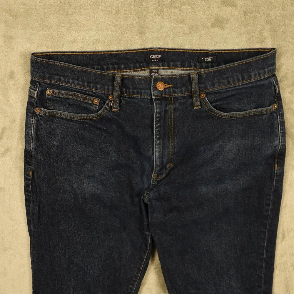 J. Crew jeans Athletic Slim flex men's 35x34 dark wash indigo‎ blue